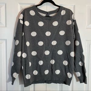 Forever 21 Gray and White Polka Dot Sweater